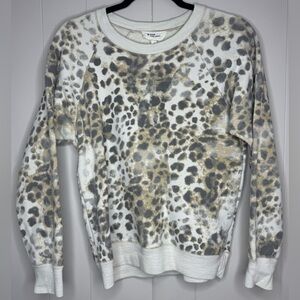 Isabel Marant Etoile Animal Print 100% Cotton French Terry Sweatshirt Size Small